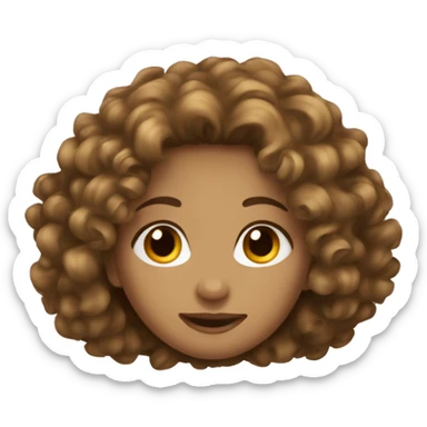 brown curly hair girl tan sticker