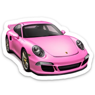 pink porsche glow  sticker
