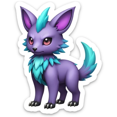cool colorful dark pastel edgy fantasy animal hybrid Fakemon full body sticker
