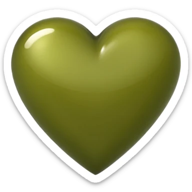 Olive green heart sticker
