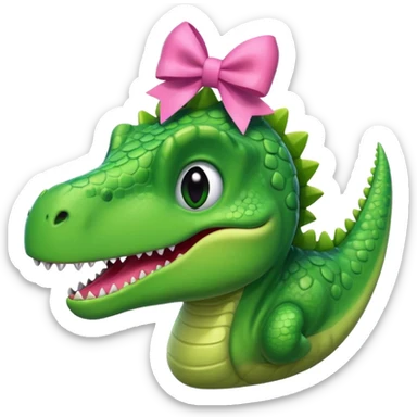 Dinosaur with a pink bow sticker