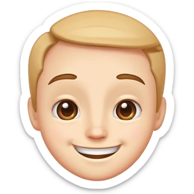 smiling face with a prominent forehead, cute and expressive sticker