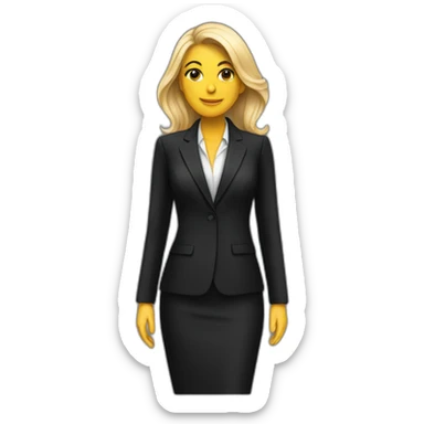 Posh-woman-with-black-suit-ready-to-collaborate sticker