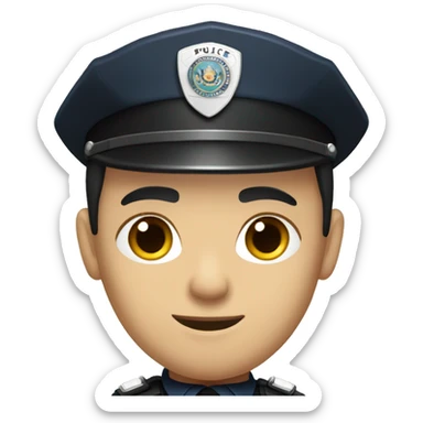 caucasian police with black hair sticker