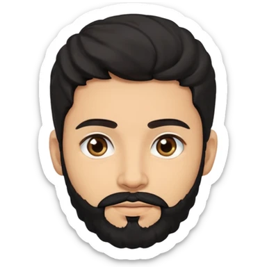 young lightskin Pakistani man with black beard wavy hair and almond shaped brown eyes and thick eyebrows sticker