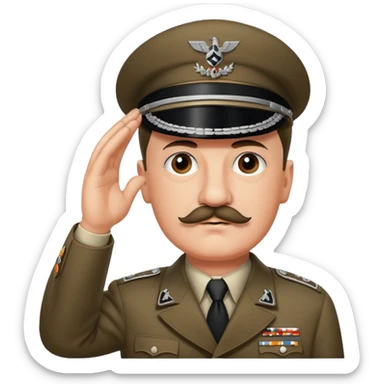 Hitler saluting nazi and smaller mustache  sticker
