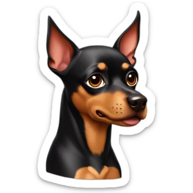 caramel-color-pinscher-batman-dog sticker