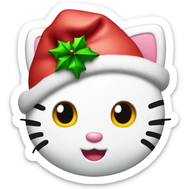 Hello kitty with a Christmas hat on ￼ sticker