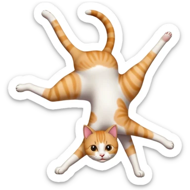 cat doing a cartwheel sticker
