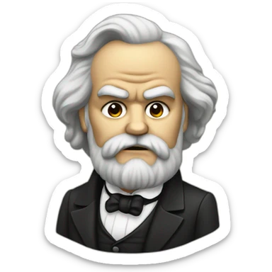 A disapointed angry karl marx sticker
