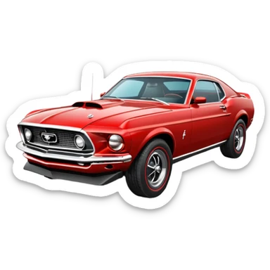 A 1969 model ford mustang sticker