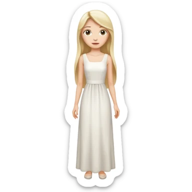 fai il vestito tutto bianco e falla alta e magra sticker