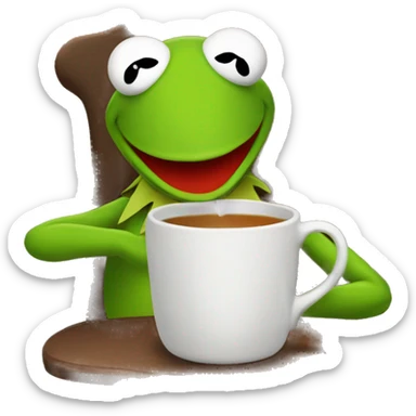 kermit sipping tea sticker