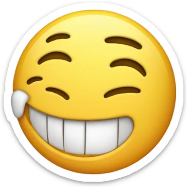 Fake smiling emoji being irritated sticker