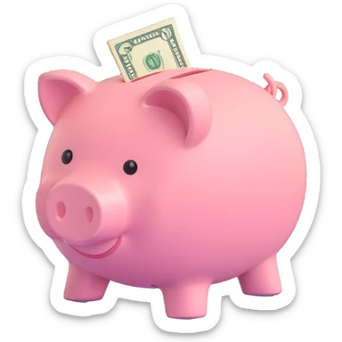 money in a piggy bank sticker