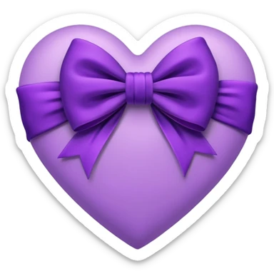 heart with a velvet bow, purple sticker