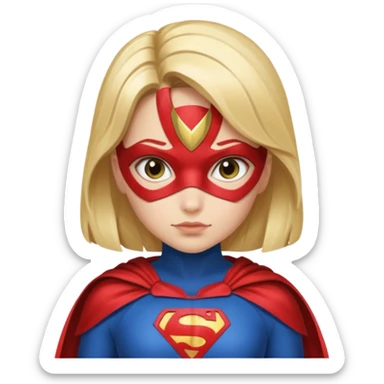 Queen side eyeing.  
wearing a super hero costume a girl sticker