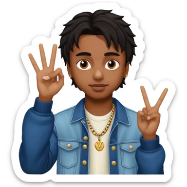 Playboi Carti YVL hand sign sticker