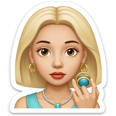 A woman with a RING on the eyebrow and ring on the lower lip. sticker