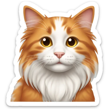 Cute Long haired orange and white kitty sticker