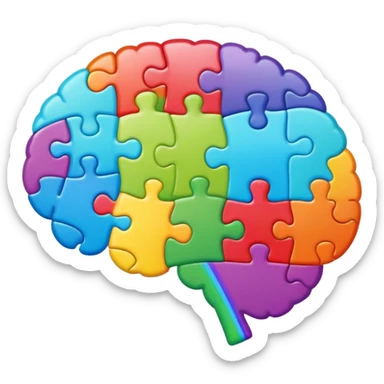 Rainbow brain with puzzle pieces  sticker