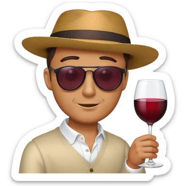 Man drink wine sticker