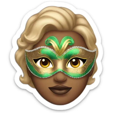 girl mardi gras mask neutral skin sticker