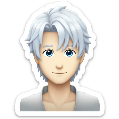 gojo satoru, white hair, blue eyes, anime, mappa studios sticker