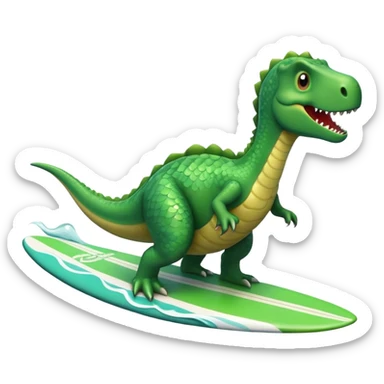surfing dinosaur sticker