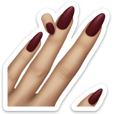 Dark red nails sticker