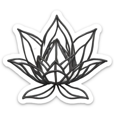 black lotus flower wireframe sticker
