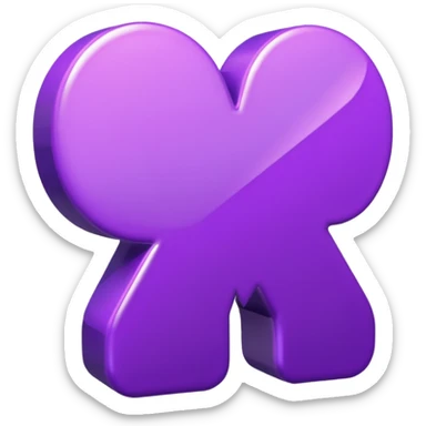 3D text that spells "me" in a shiny purple font  sticker