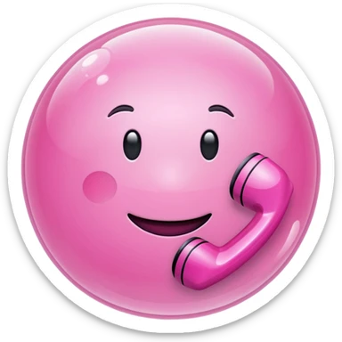 pink phone call \caller id bubble sticker