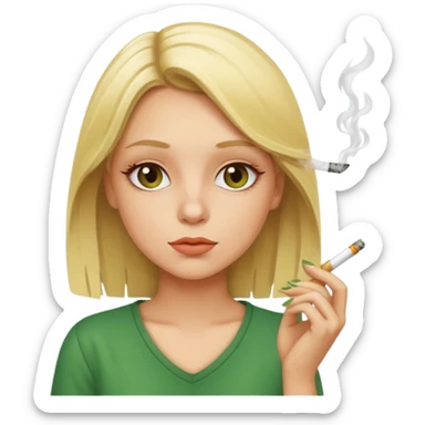 Blonde girl smoking weed sticker