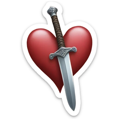 Sword through a heart sticker