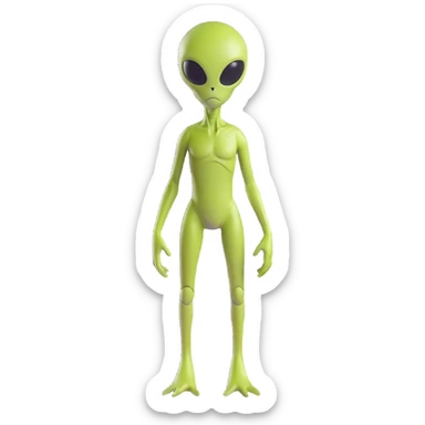 full-body alien figure standing sticker