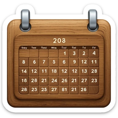 calendar wood sticker