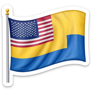 A flag half of it American flag half of it Ukrainian flag sticker