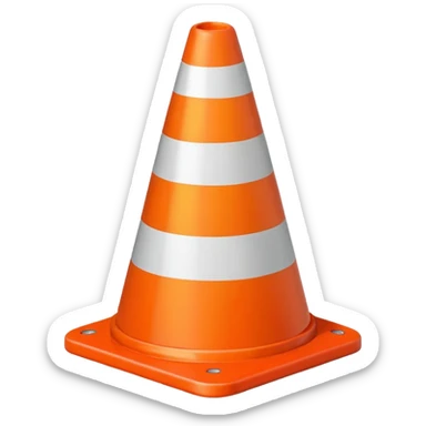 Warning Cone red sticker