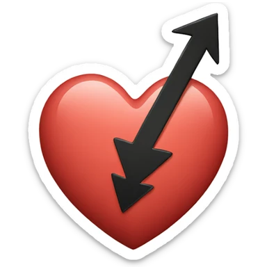 Broken heart with n arrow sticker