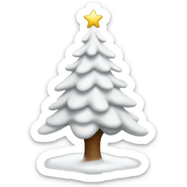 white christmas tree sticker