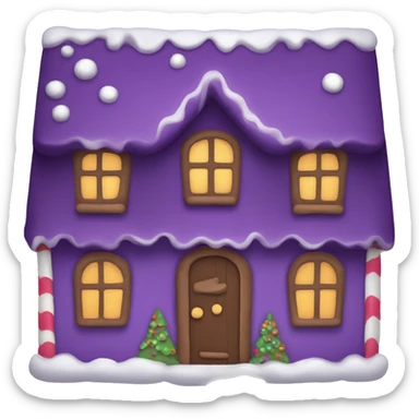 Cosy dark purple gingerbread house  sticker