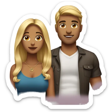 Latina girl with blonde guy sticker