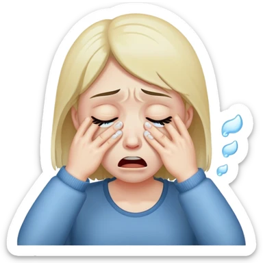 Crying throwing up sad  sticker