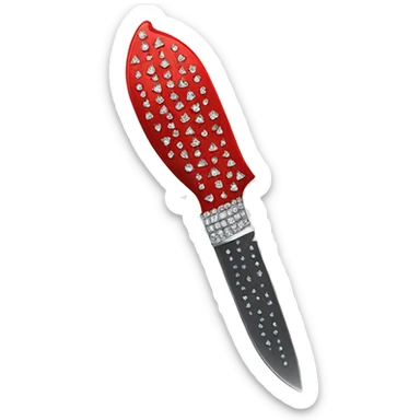 one red knife with rhinestones everywhere  sticker