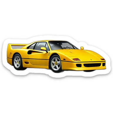 yellowed ferrari F40 sticker