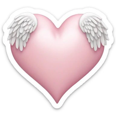Light pink heart with angel wings sticker