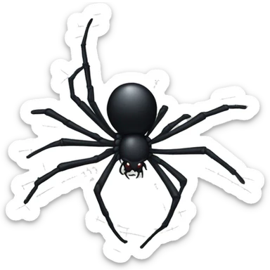 Black widow spider on Web sticker