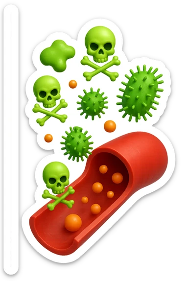 EMOJI STILE IPHONE 3D DI tossine e batteri che entrano in una vena umana E FALLO MOLTO REALISTICO IN 3D sticker