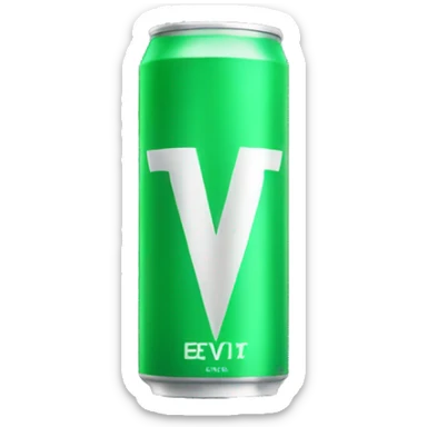 energy drink with V logo sticker